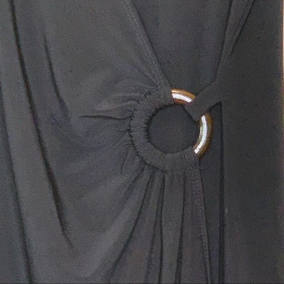 TravelSmith || Faux Wrap Black Pullover Surplice Dress M - Picture 9 of 11